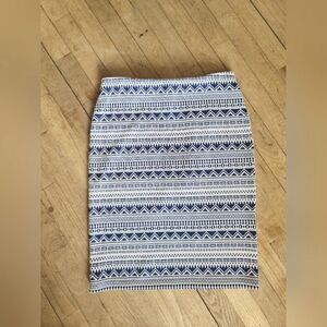 RD Style - Adele Textured Pencil Skirt, Navy‎ and White, Size Medium